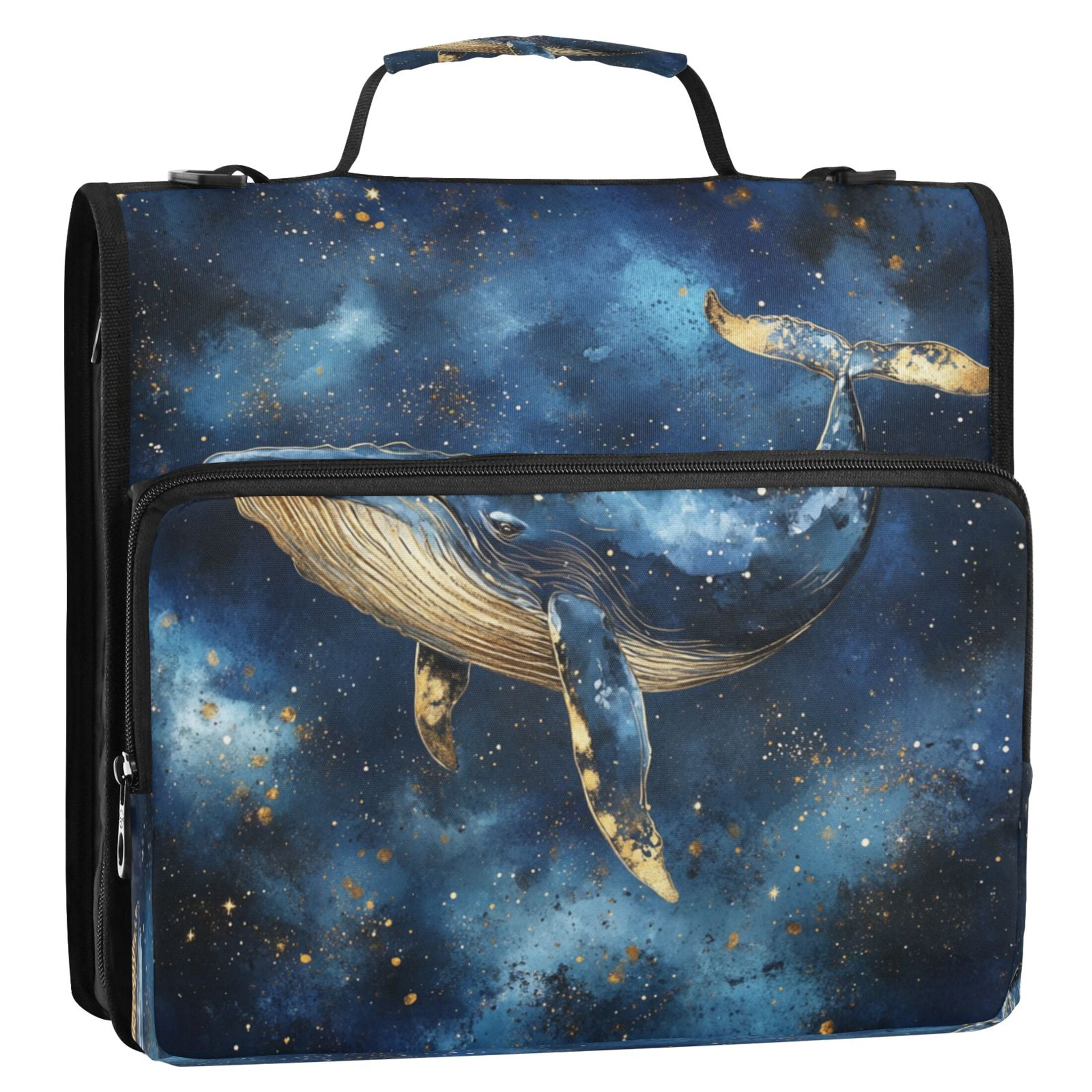 YAZAOO Zipper Binder trapper keeper Documents Organized Design Starry Humpback Printed