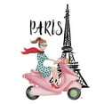 thumbnail image 2 of Medley, Elizabeth 26x32 Black Ornate Wood Framed with Double Matting Museum Art Print Titled - Paris By Moped, 2 of 4