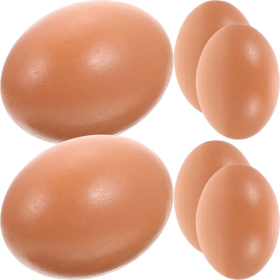 BESTYASH 6-Pack Brown Decorative Faux Eggs Set for Easter Basket Fillers, Crafting, Home Decor and Seasonal Decorations