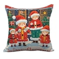 thumbnail image 4 of 5 PCS Christmas Pillow Covers 18x18 Inch Christmas Tree Decorative Throw Pillows Winter Christmas Decor for Home Couch, 4 of 5