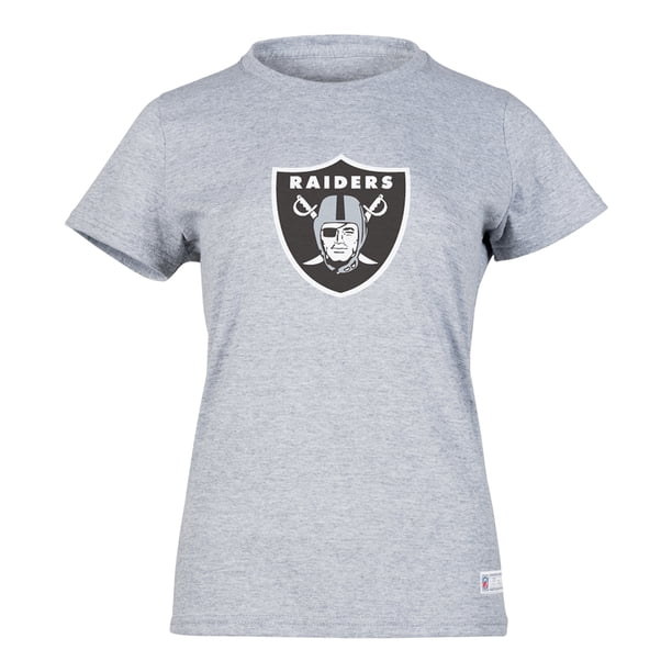 NFL Playera Aficionado Básica Las Vegas Raiders Gris para Mujer, Talla Extra Grande
