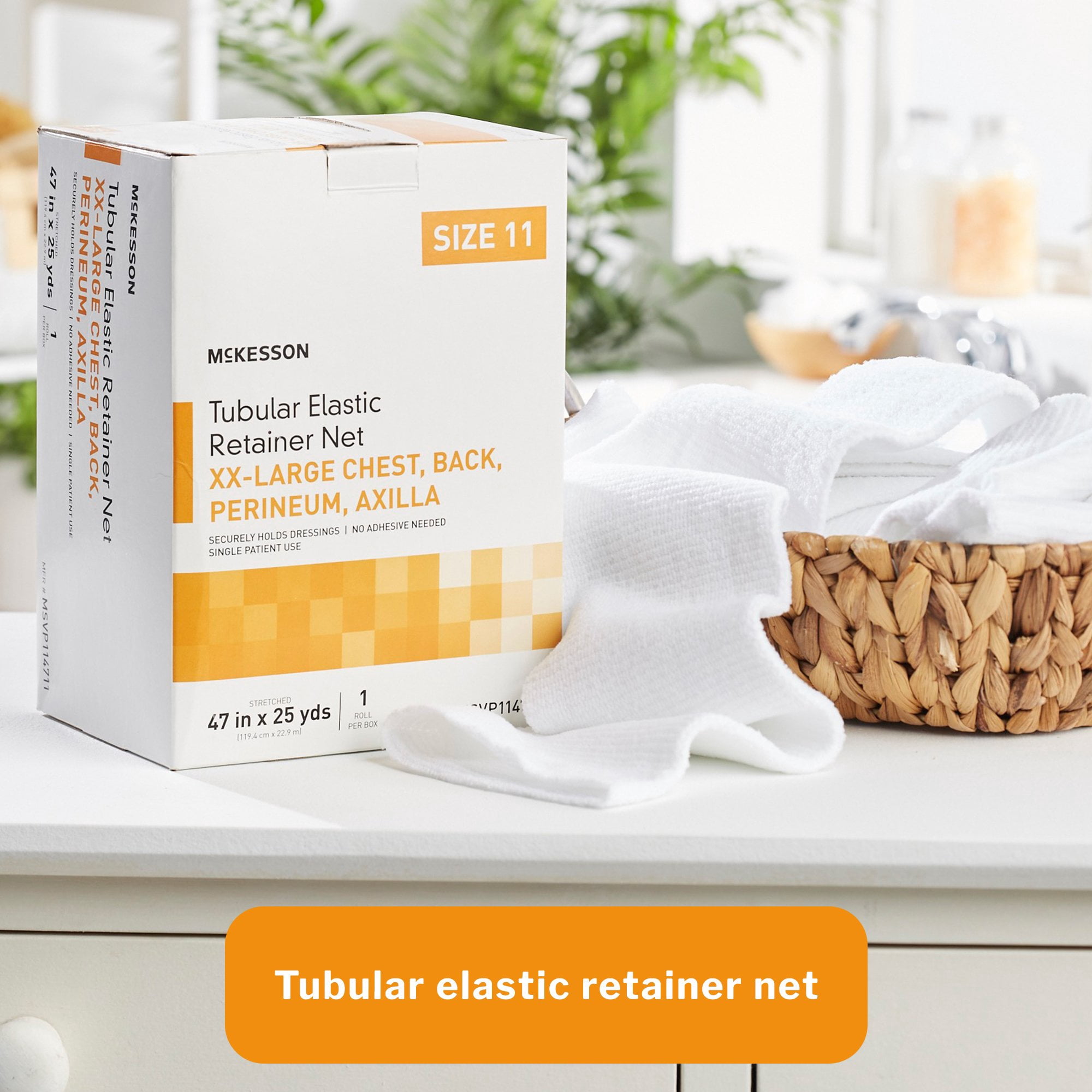 McKesson Tubular Elastic Retainer Net - 47 in. x 25 yds., Size 11, 1 Count, 1 Pack