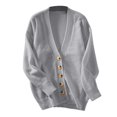 thumbnail image 4 of Women's Autumn And Winter Solid Color Temperament Sweater Jacket Knitted Cardigan Loose Sweaters for Women Cardigan Sweater Button up Women Knit Cardigan Long Cute Sweaters Kimono Cardigans for Women, 4 of 8