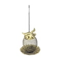 thumbnail image 2 of Comedero colgante para pájaros, adorno decorativo de hierro ligero y resistente a la intemperie. Oro antiguo, 2 of 9