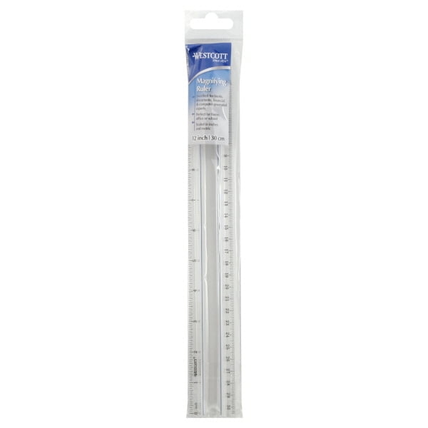 Westcott 12Inch Data Processing Magnifying Ruler, Clear