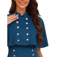 thumbnail image 5 of DARING DIVA Elegant Double Breasted Two Pieces Cape and Dress Sets XS Lake Blue, 5 of 6