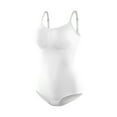 thumbnail image 4 of TEVEQ Bodysuit Shapewear for Women Shapewear Tummy Control Bodysuit Seamless Body Shaper Sleeveless Compression Tanks Tops Women's Tight Corset Top Underwear Solid Color Fashionable Jumpsuit White Xs, 4 of 6