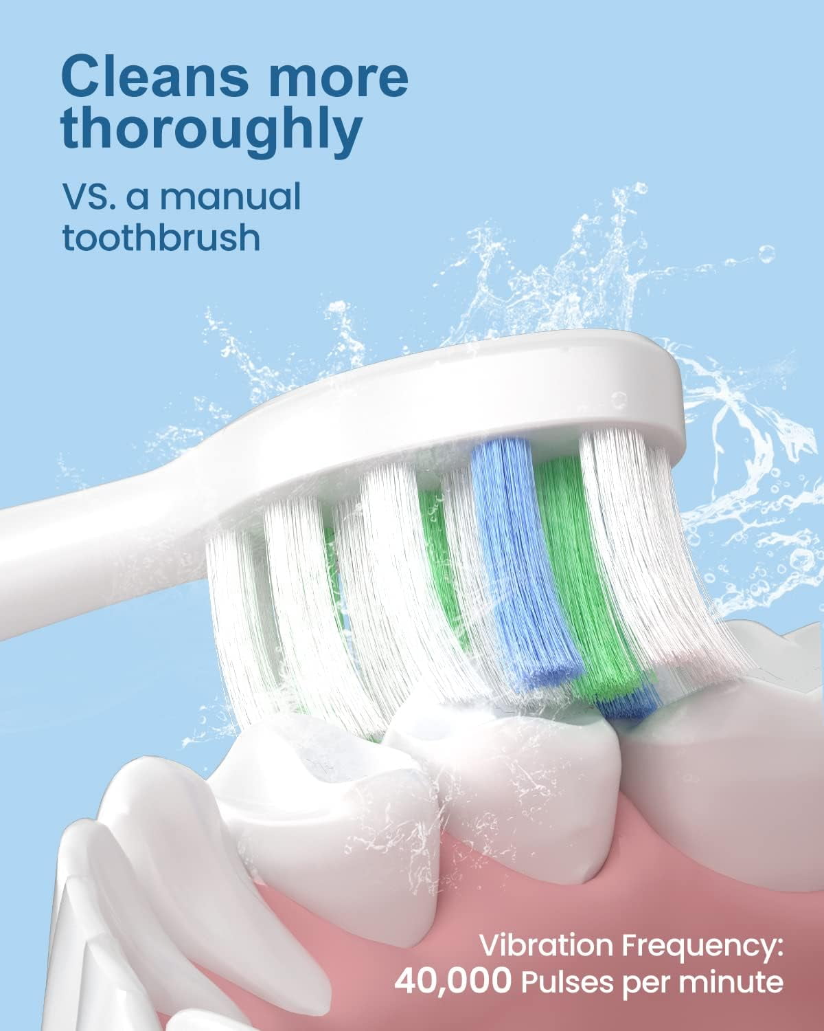 Karenow Electric Toothbrush, 8 Brush Heads, 4 Modes, One Charge for 60 Days, 40000 VPM Rechargeable Power Toothbrush, IPX7 Waterproof Electric Toothbrush for Adults