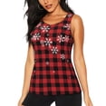 thumbnail image 1 of Fotbe Red Buffalo Plaid Blusas Sin Mangas para Mujer – Estilo Casual, Corte Suelto, Slim-Fit, Cuello Redondo Deportivo, Tops de Verano para Gimnasio y Yoga-Medium, 1 of 7