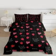 thumbnail image 2 of Feelyou Teens Cartoon Strawberry Bedding Comforter Set, Black Red Twin Comforter Sets, Romantic Princess Style Reversible Bedding Set, Luxury Bedroom Decor, 2 Pieces, 2 of 8