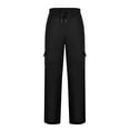 thumbnail image 3 of Caqnni Mens Elastic Waist Casual Cargo Pants Multi Pocket Stretct Cargo Jogger Work Pants for Men Athletic Pants (Z04-Black,M), 3 of 5
