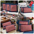 thumbnail image 6 of 2 Pack Outdoor Waterproof Throw Pillow Covers,Rustic Patriotic Stars on Red White Stripe Decorative Patio Pillowcases for Chair Couch Sofa 16x16in, 6 of 9