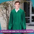 thumbnail image 6 of Endea Graduation Shiny Emerald Green Graduation Gown, 6 of 8
