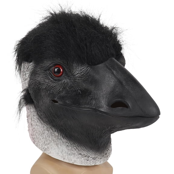 Funny Ostrich Cosplay Costume, Halloween Full Face Birds Mask, Creepy Ostrich Mask for Halloween Cosplay Masquerade Costume Party