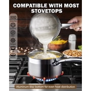 Cooks Standard Professional 3 Quart Stainless Steel Saucepan with Lid, Kitchen Sauce Pot, Multi-Purpose Sauce Pan, Milk Chocolate Cooking Pan, Dishwasher & Oven Safe, Induction Compatible