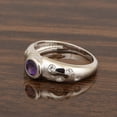 thumbnail image 4 of 5mm Round Shape Amethyst Gemstone 925 Sterling Silver Women Wedding Ring, 4 of 7