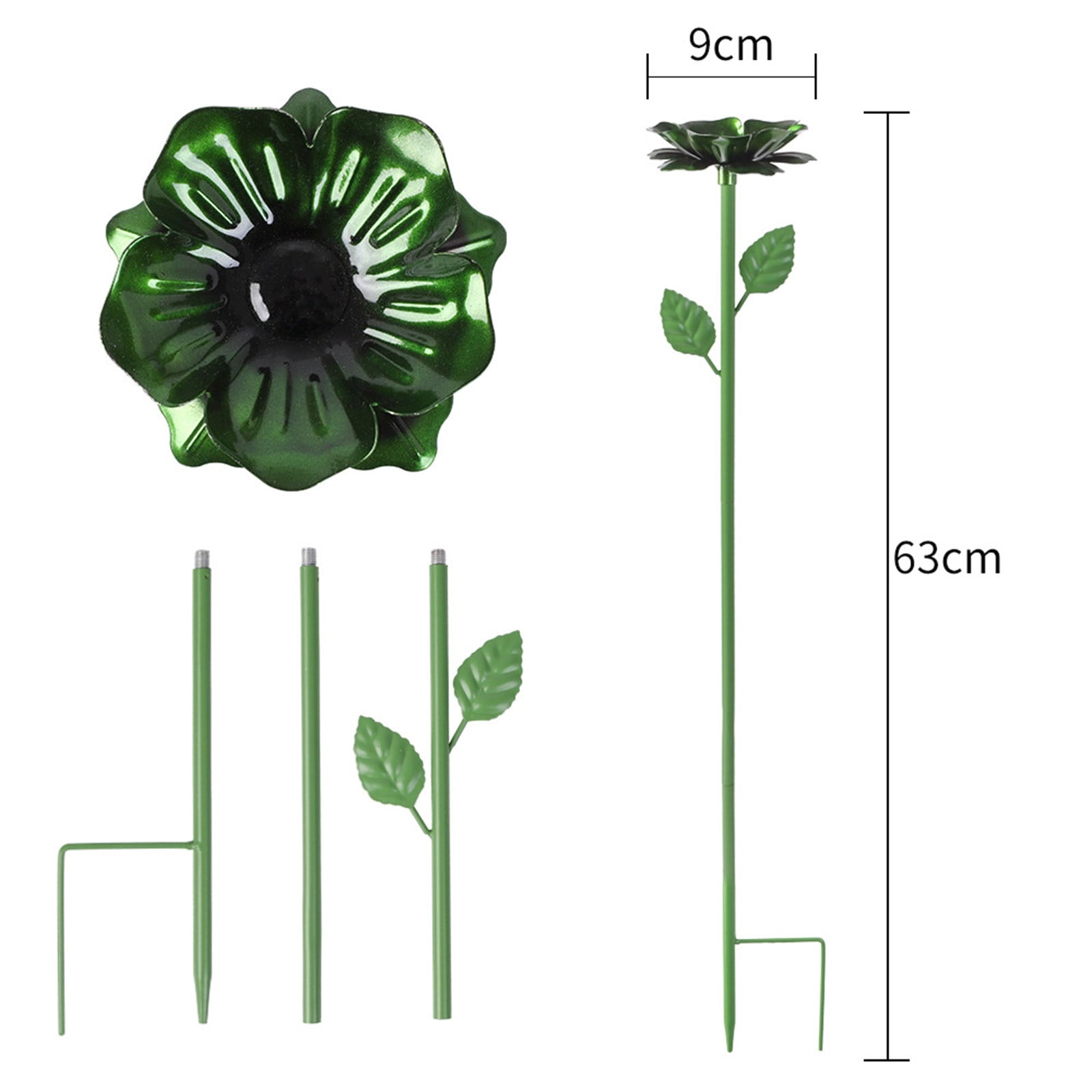 Bird Bath for Outside, 5 Pack Metal Flowers Garden Stake Bird Feeder & Bee Bath, Outdoor Flower Bird Bath Bee Watering Station for Garden
