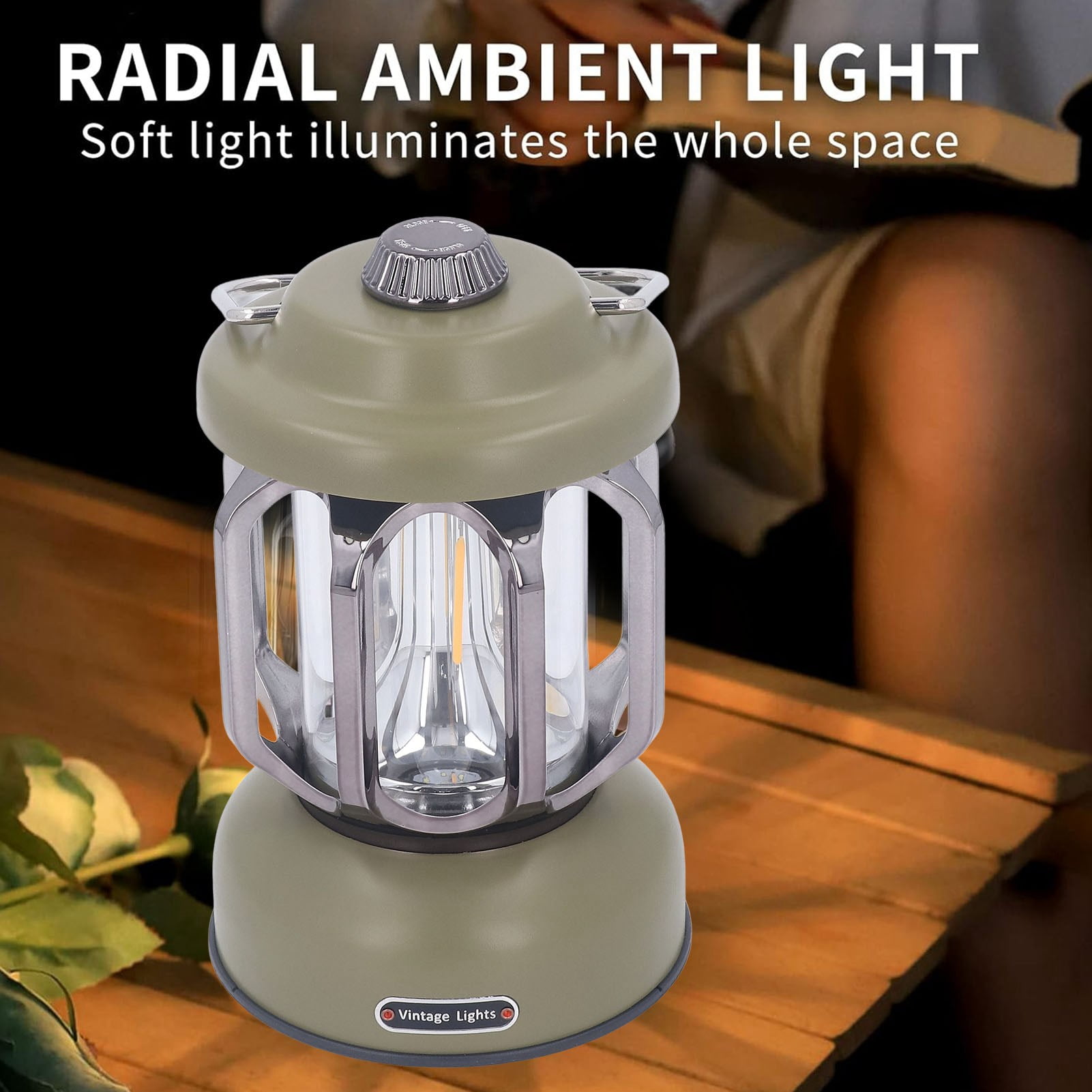 LED Vintage Lantern, Rechargeable Retro Camping Lantern, Waterproof LED Tent Lamp With 3 Modes, Hook, Portable For Garden, Patio