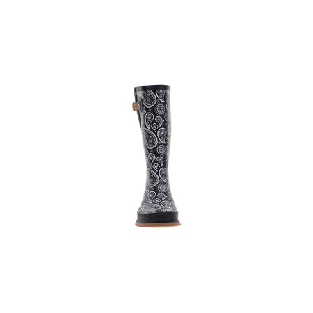 Western Chief Poppin Paisley Rain Boot Black