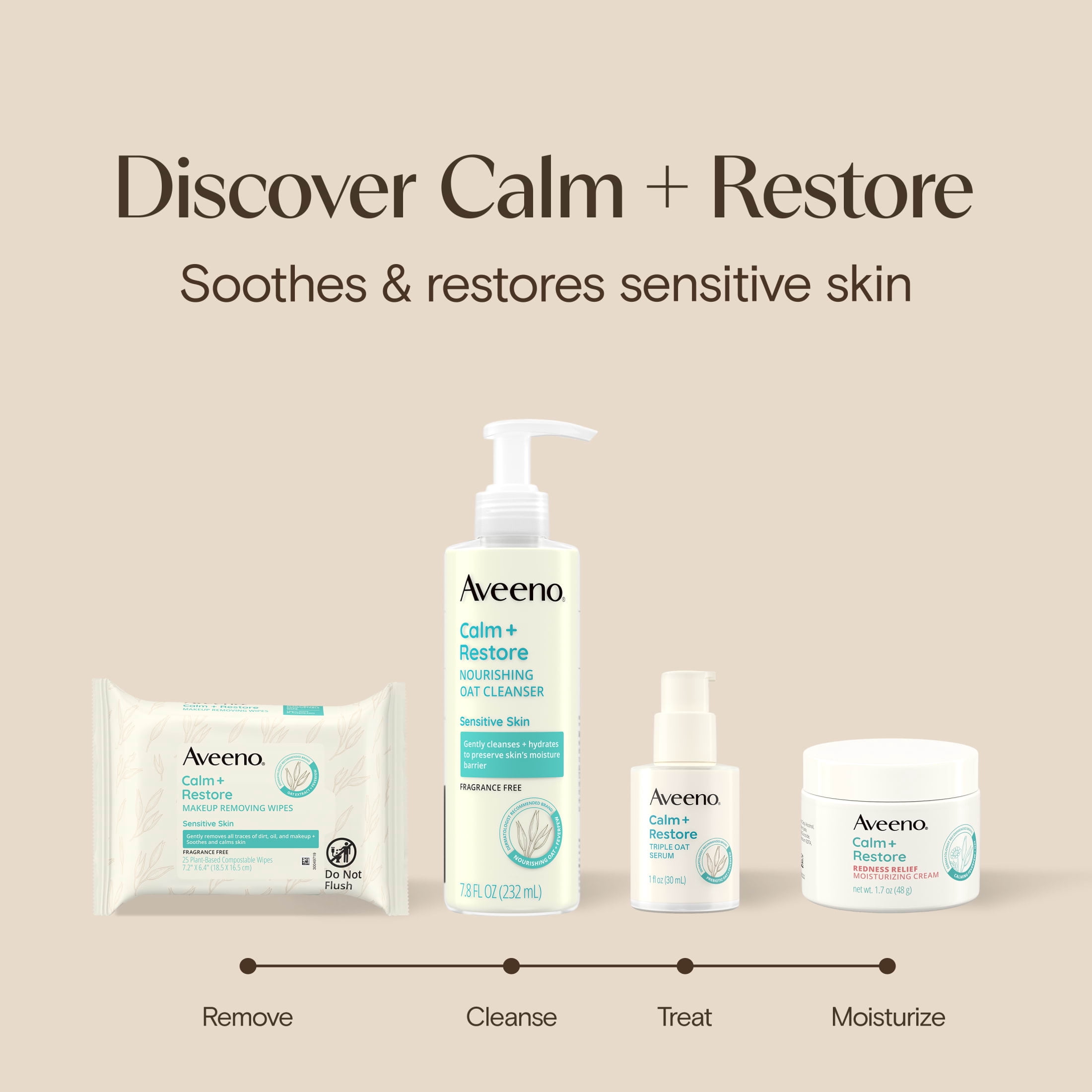 Aveeno Calm + Restore Redness Relief Face Cream, 1.7 oz