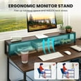thumbnail image 6 of Costway 94.5" Long Office Desk 2-Person Reversible Computer Desk with LED Lights Coffee, 6 of 10