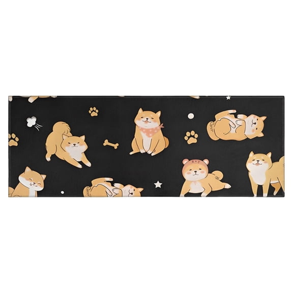 Shiba Inu Kitchen Rug Mat,Kitchen Runner Rugs Non Skid Washable,Decorative Kitchen Floor Mats for Kitchen,Sink,Laundry,17"X47"