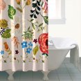 thumbnail image 5 of Extra Long Boho Shower Curtain 72x84 Inches - Vintage Floral & Tropical Leaves Pattern, Waterproof Bohemian Bathroom Decor with 12 Hooks, Tribal Rustic Style, 5 of 5