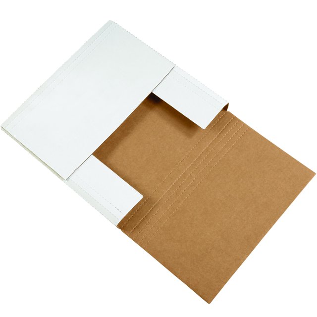 Boxes Fast BFM12122BF Sobres de cartón corrugado fáciles de plegar, 12 1/2 x 12 1/2 x 2 pulgadas, sobres plegables, cajas de envío troqueladas ajustables, cajas de envío blancas grandes de varias prof