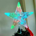 thumbnail image 1 of Decoración superior para árbol de Navidad, estrella de cinco puntas transparente con luz LED de 15CM, adornos navideños, 2023, 1 of 3