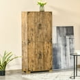 thumbnail image 2 of HOMCOM Armoire de Rangement Rustique Bibliothèque avec 4 Tablettes, Brun Rustique, 2 of 10