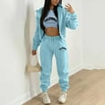 thumbnail image 2 of Tthxqing Women 3 Piece Outfits Sets,Trendy Full Zip Cropped Hoodies Baggy Sweatpants California Printed Tank Tops Fall Lounge Set Travel Vacation Sets X_Blue XXL, 2 of 8