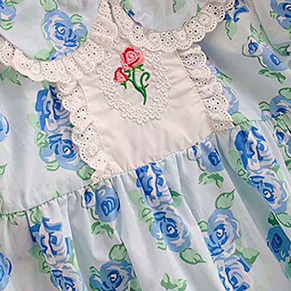 Vedolay One Piece Jumpsuits Girls Solid Casual Loose Rompers Short Sleeve Lapel Half Zip up Long Pants Jumpsuits with Side Pockets,Blue 4-5 Years