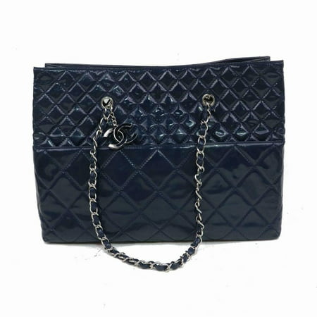 Chanel Quilted Blue Patent Classic Chain Shopper Tote 871505