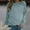 Light Blue, variant on Yteetum Green Womens Sweatshirt Casual Round Neck Solid Color Long Sleeve Sweatshirt Top Ladies Fashion Comfortable Crew Neck Hoodless Sweatshirt-Summer