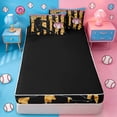 thumbnail image 4 of meiyoeat Girls Baseball Games Zipper Full Size Comforter Sets with Fitted Sheet and 2 Pillowcases For Ball Gamer,Colorful Ice Cream Drip Zipper Bedding Set For Kids,Black Reversible,4 Pieces, 4 of 7