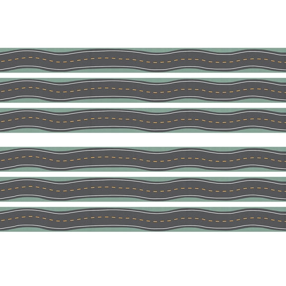 Teacher Created Resources Road Trip Straight Border Trim, 35 Feet Per Pack, 6 Packs