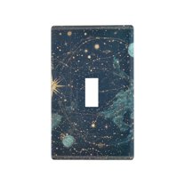 Yayeee Toggle Light Switch Wall Plate 1-Gang 4.5"x2.7" Home Decorative Outlet Cover, Dark Star Map