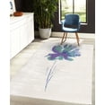 thumbnail image 4 of Watercolor Flower Decorative Rug, Single Poppy Flower on Plain Clear Background Nature Inspired Romantic, Quality Carpet for Bedroom Dorm and Living Room, 6 Sizes, Ceil Blue, by Ambesonne, 4 of 4