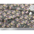 thumbnail image 2 of Soimoi Gray Cotton Cambric Fabric Insect & Teddy Bear Kids Print Fabric by The Yard 56 Inch Wide, 2 of 3
