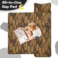 thumbnail image 4 of Camo and Grass Brown Pattern Teens Toddler Nap Mat with Pillow, Sleeping Mat Bag for Preschool Daycare 60"x20", 4 of 6