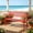 Red, variant on 50" Outdoor Bench for 2 Person,Heavy Duty Metal Steel Patio Bench for Garden,Patio,Porch, Entryway w/Geometric Backrest,790lb Capacity