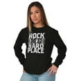 thumbnail image 4 of Caught Between Rock Me Hard Place Plus Size Long Sleeve Graphic Tee Shirt Brisco Brands 2X, 4 of 5