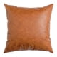 thumbnail image 1 of 1 pieza de almohada de cuero sintético, funda de cojín para sofá, sala de estar, dormitorio, cuadrado, decorativo, sólido, moderno, marrón, 1 of 5