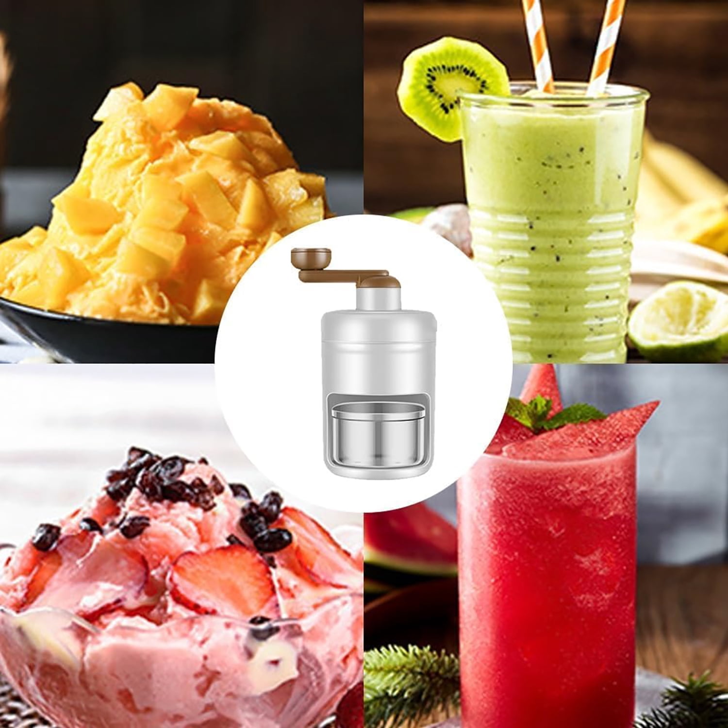 2025 New Arrival Household Mini Ice Shaver Crusher, Manual Ice Crusher for Snow Cones and Slushies, Portable Smoothie Maker 1PCS