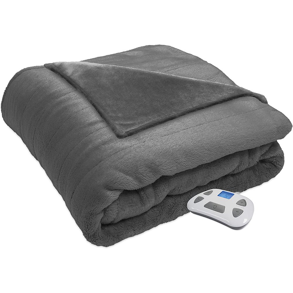 Serta Silky Plush Electric Heated Warming Blanket