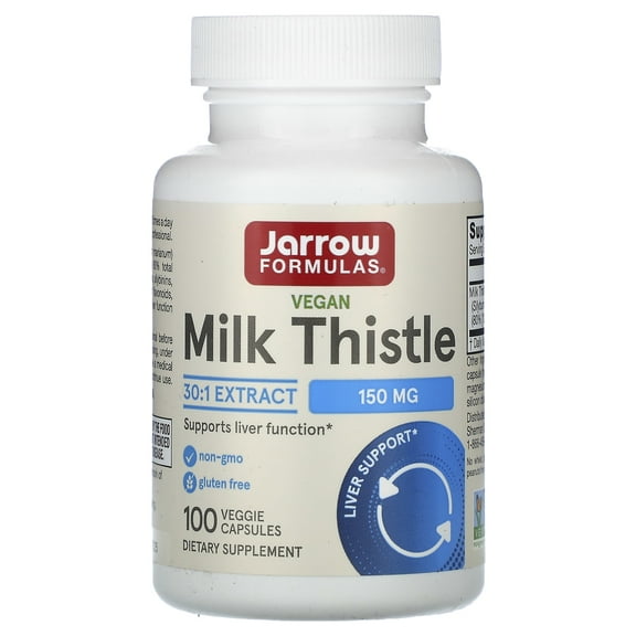 Jarrow Formulas Milk Thistle, Promotes Liver Health, 150 mg Caps, 100 Veggie Capsules