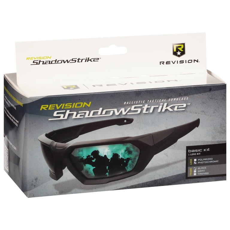 Revision Unisex Shadowstrike Ballistic Sunglass Basic, Black, w