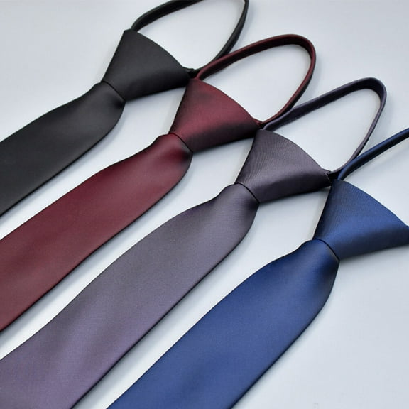 ETHZZLE Pre Tied Purple Zipper Neck Tie for Men Formal Celebrations and Business