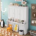 thumbnail image 3 of Tabaray Modern Queen Size Murphy Bed with a Shelf, Wood Murphy Chest Bed, Versatile Folded Away Murphy Bed for Kids Teens Boys Girls Bedroom, No Box Spring Needed (White 055), 3 of 18