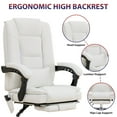 thumbnail image 6 of JONPONY Big and Tall Office Chair 500LBS Executive Office Chair Massage and Footrest Ergonomic Computer Desk Chair Reclining High Back Leather Office Chair Lumbar Back Support Swivel Rolling,White, 6 of 14